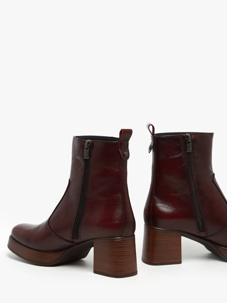 Heeled Boots Cristel In Leather Dorking Red women D9157 other view 2