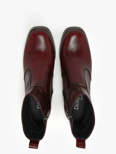 Heeled Boots Cristel In Leather Dorking Red women D9157 other view 3