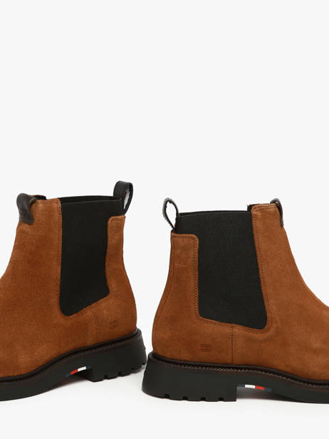 Chelsea Boots In Leather Tommy hilfiger Brown men 5592GVQ other view 2