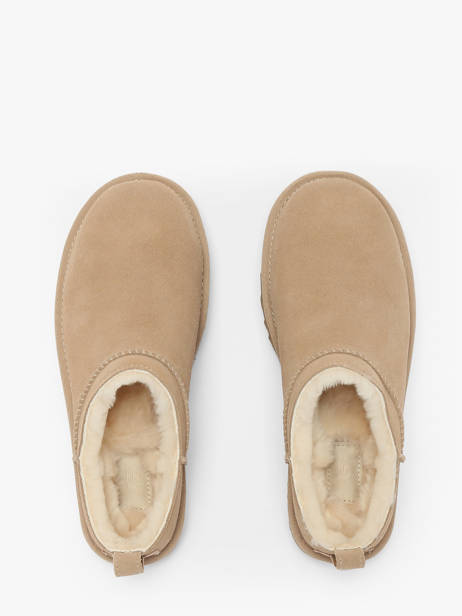 Slippers In Leather Ugg Beige women 1173891 other view 3