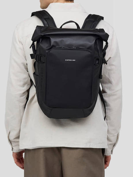 Cabin Duffle Bag Backpack Backpack Kapten and son Black backpack S other view 1