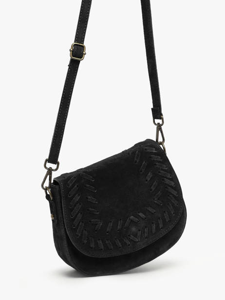 Shoulder Bag Velvet Leather Milano Black velvet VE25062 other view 2