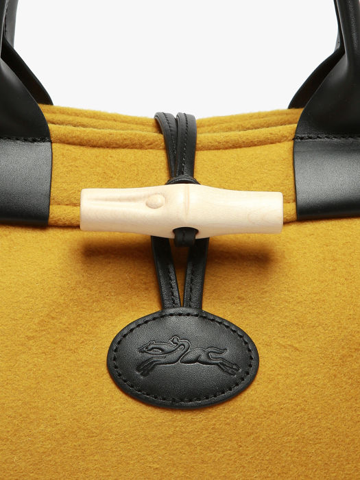 Longchamp Le roseau toile duffle coat Handbag Yellow