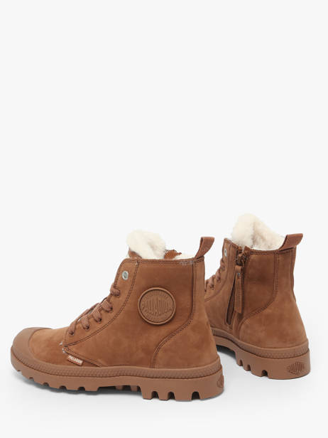 Bottines En Cuir Palladium Marron women 95982291 vue secondaire 2
