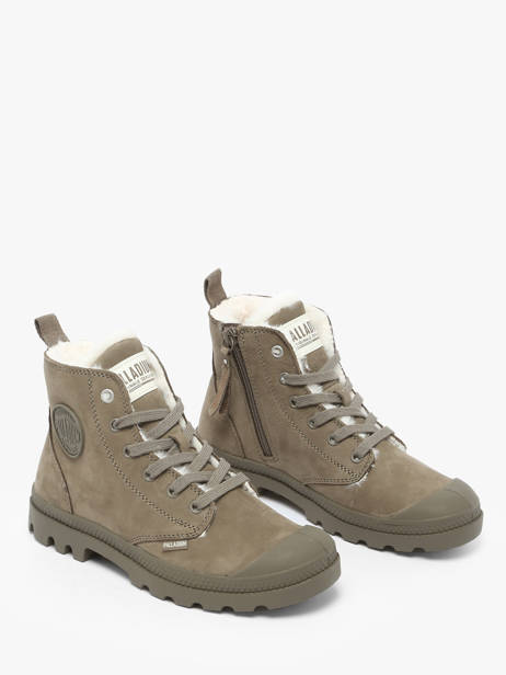 Bottines En Cuir Palladium Vert women 95982281 vue secondaire 1