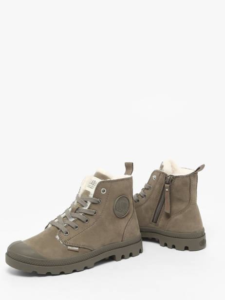 Bottines En Cuir Palladium Vert women 95982281 vue secondaire 2