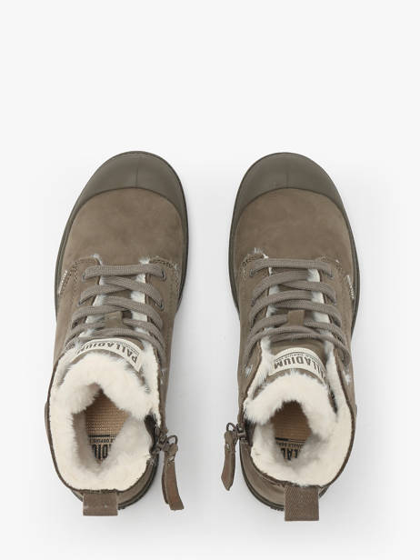 Bottines En Cuir Palladium Vert women 95982281 vue secondaire 3