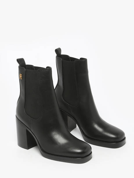 Heeled Boots In Leather Tommy hilfiger Black women 8844BDS other view 1