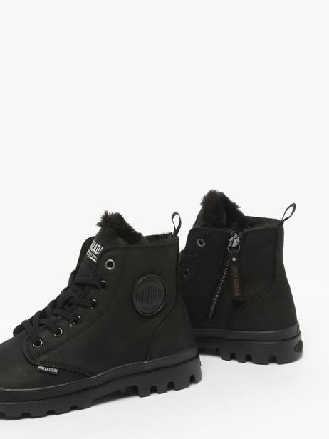 Bottines Pampa Hi Zip Wl En Cuir Palladium Noir accessoires 95982010 vue secondaire 3