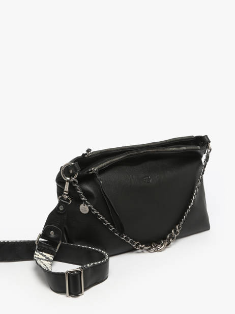 Sac Bandoulière Vintage Cuir Mila louise Noir vintage 3822C vue secondaire 1