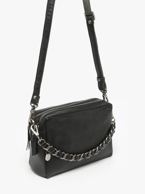 Sac Bandoulière Vintage Cuir Mila louise Noir vintage 23673LC vue secondaire 1
