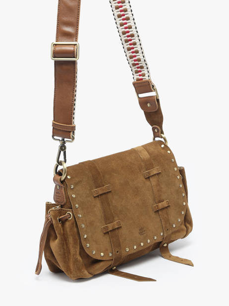 Sac Bandoulière Vintage Cuir Mila louise Marron vintage 3861VC vue secondaire 1