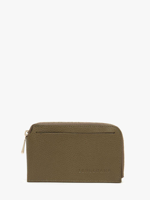 Longchamp Le foulonné Bill case / card case Green