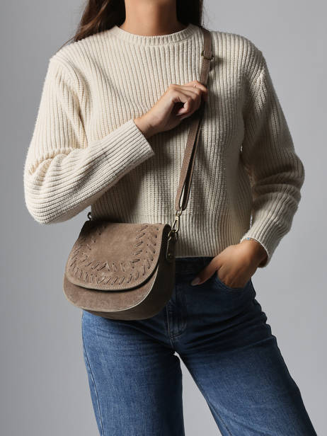 Shoulder Bag Velvet Leather Milano Brown velvet VE25062 other view 1