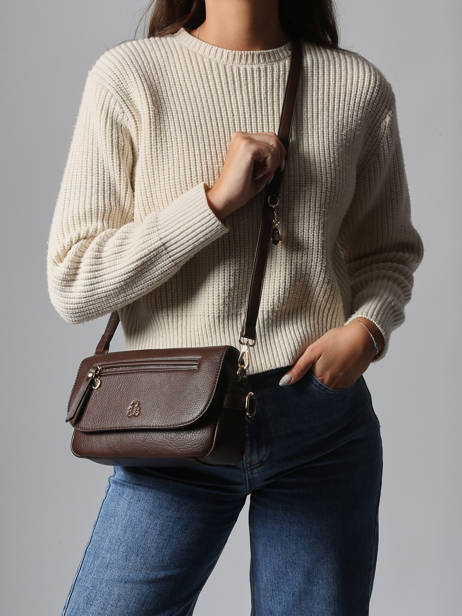 Sac Bandoulière Zip Lulu castagnette Marron zip YRONDE vue secondaire 1