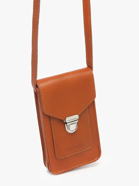 Leather Phone Bag Paul marius Brown vintage TELEPHON other view 1