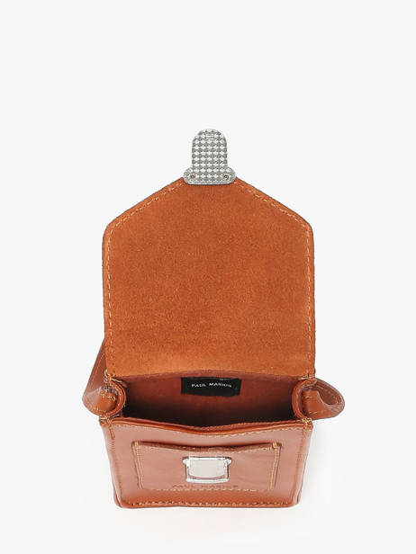 Leather Phone Bag Paul marius Brown vintage TELEPHON other view 2