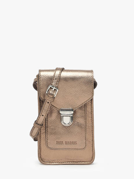 Leather Phone Bag Paul marius Gold vintage TELEPHON