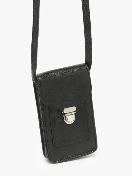 Leather Phone Bag Eclipse Paul marius Black eclipse TELEPECL other view 1
