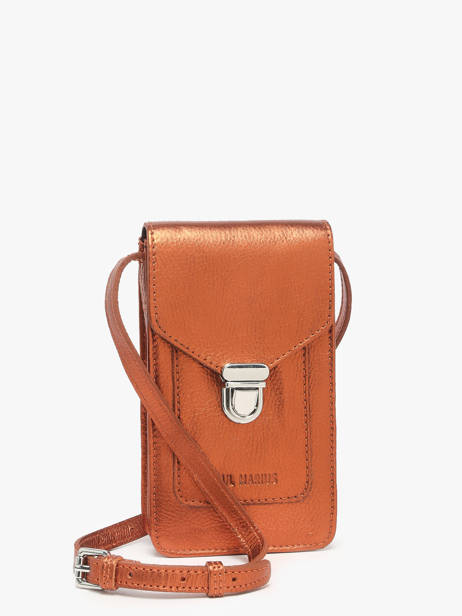 Leather Phone Bag Ginger Paul marius Brown ginger TELEPGIN other view 1