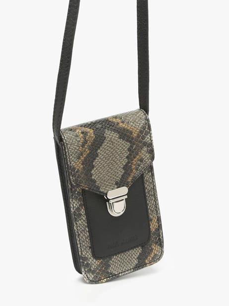 Leather Phone Bag Python Paul marius Black python TELEPPYT other view 1