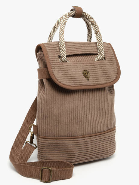 Backpack Le voyage en panier Brown velours AHP241 other view 1