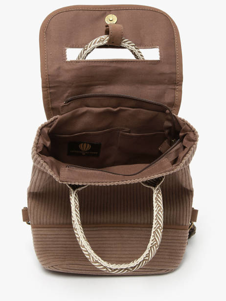 Backpack Le voyage en panier Brown velours AHP241 other view 2