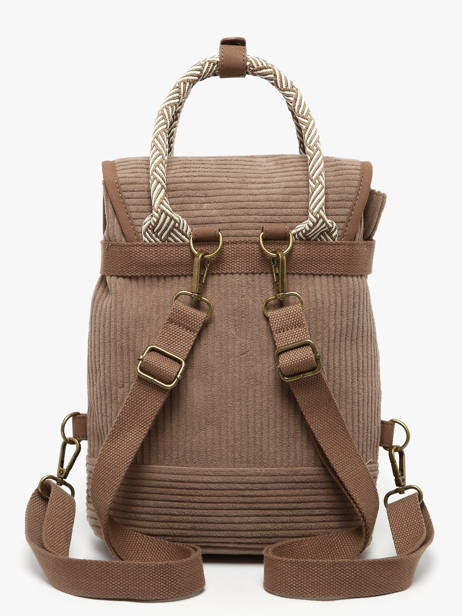 Backpack Le voyage en panier Brown velours AHP241 other view 3