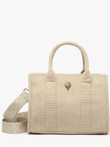 Shoulder Bag Velours Le voyage en panier Beige velours AHP242