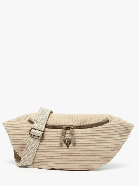 Sac Banane Le voyage en panier Beige velours AHP244