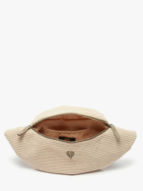 Sac Banane Le voyage en panier Beige velours AHP244 vue secondaire 2