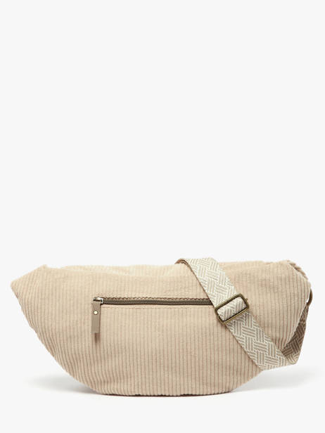 Sac Banane Le voyage en panier Beige velours AHP244 vue secondaire 3