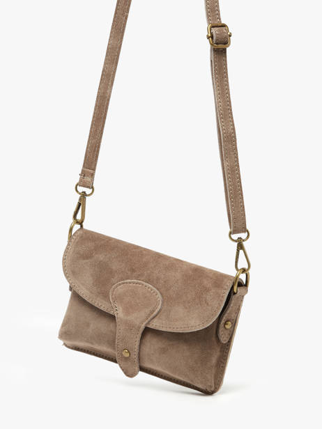 Shoulder Bag Velvet Leather Milano Brown velvet VE260612 other view 2