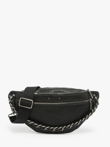 Sac Banane Vintage Cuir Mila louise Noir vintage 23689EX