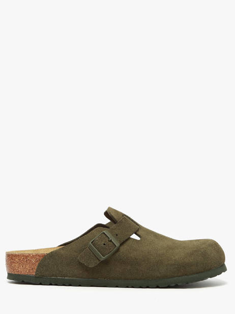 Slippers In Leather Birkenstock Green men 1024721