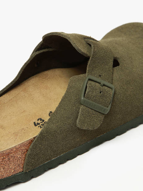Slippers In Leather Birkenstock Green men 1024721 other view 2