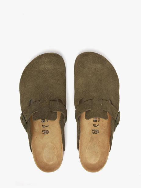 Slippers In Leather Birkenstock Green men 1024721 other view 3