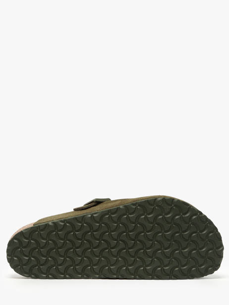 Slippers In Leather Birkenstock Green men 1024721 other view 4