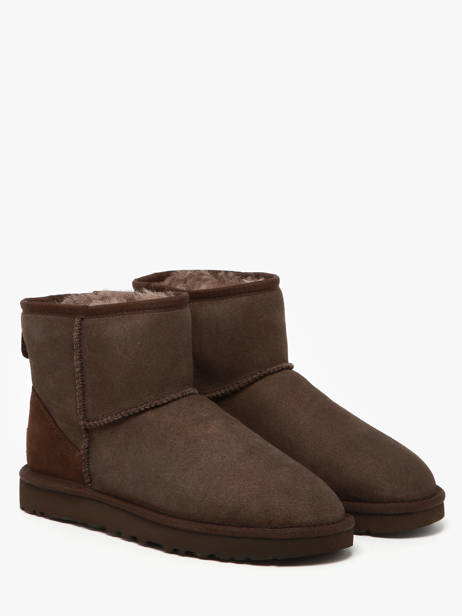 Boots Classic Mini Ii En Cuir Ugg Marron women 1016222 vue secondaire 1