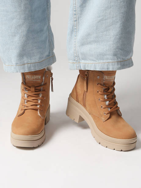 Heeled Boots In Leather Palladium Brown women 99527254 other view 1