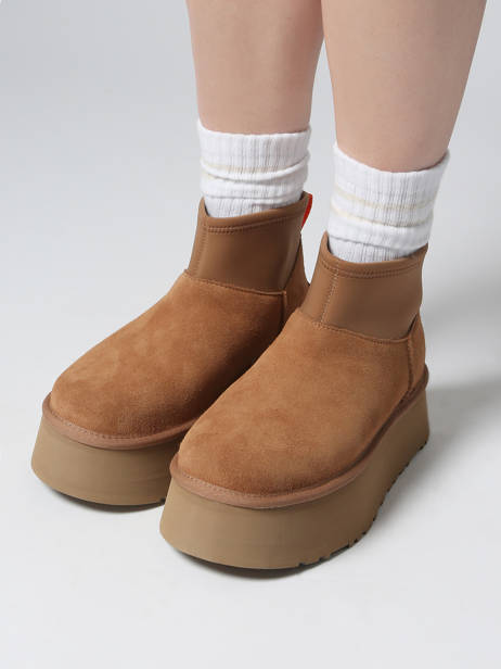 Platform Boots Classic Mini Dipper In Leather Ugg Brown women 1168170 other view 1
