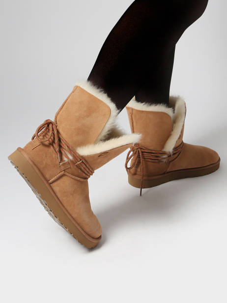 Bottines En Cuir Ugg Marron women 1171530 vue secondaire 1