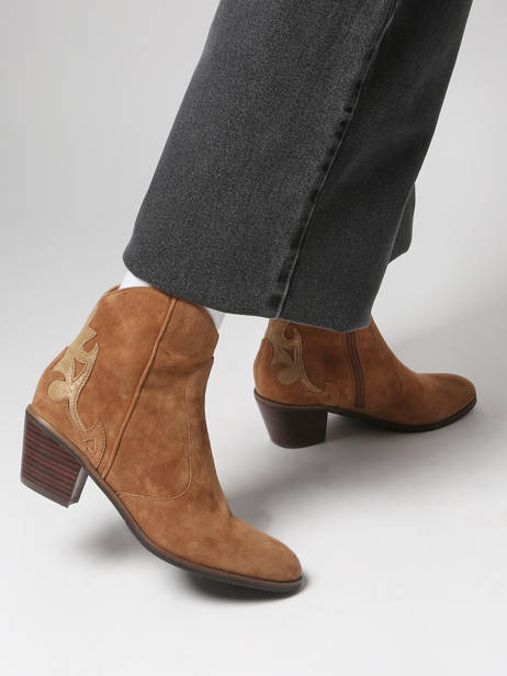 Heeled Formal Shoes In Leather Mam'zelle Brown women CSGGF41 other view 1
