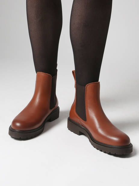 Chelsea Boots In Leather Tommy hilfiger Brown women 8766BDS other view 1