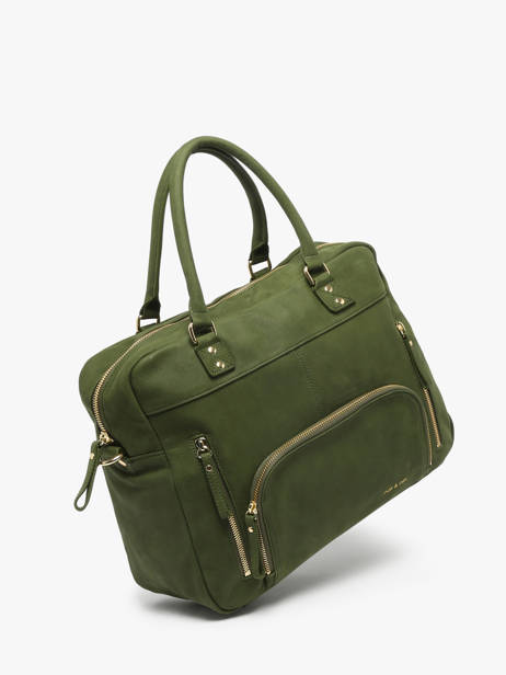 Shopping Bag Vintage Leather Nat et nin Green vintage MACY other view 1