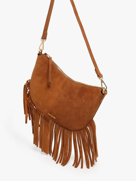 Leather Lune Fringe Bag Nat et nin Brown vintage FRA other view 1
