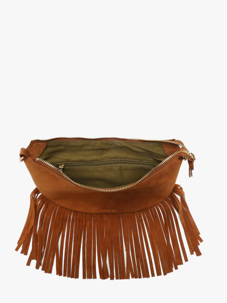 Leather Lune Fringe Bag Nat et nin Brown vintage FRA other view 2