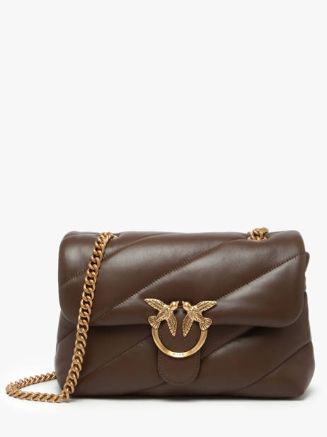 Cross Body Tas Love Bag Puff Leather Pinko Brown love bag puff A0F2