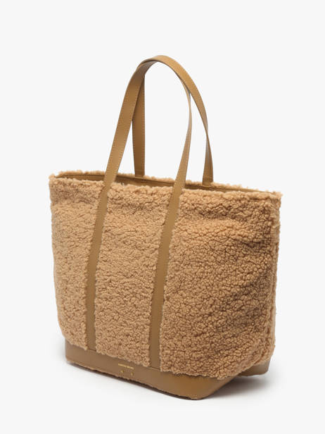 Large Shearling Leather Le Cabas With Zip Vanessa bruno Beige cabas 15V40409 other view 2
