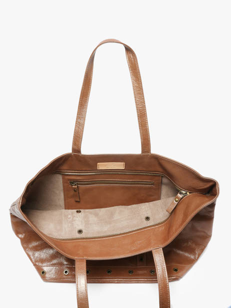 Le Cabas S En Cuir Craquelé Avec Bandoulière Vanessa bruno Marron cabas cuir 82V40409 vue secondaire 3